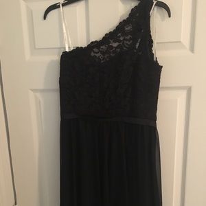 David’s Bridal One Shoulder Corded Lace Dress